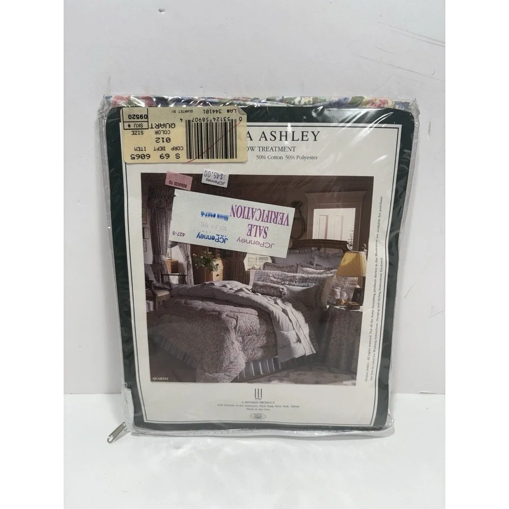 Vintage Laura Ashley‎ Quartet Blouson Window Valances Floral 86x15 1990's